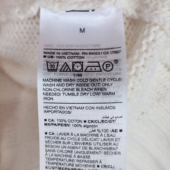 Old Navy Turtleneck Sweater Ivory Women's M Long Sleeve Ribbed Hem Oversize Cozy - Picture 8 of 8